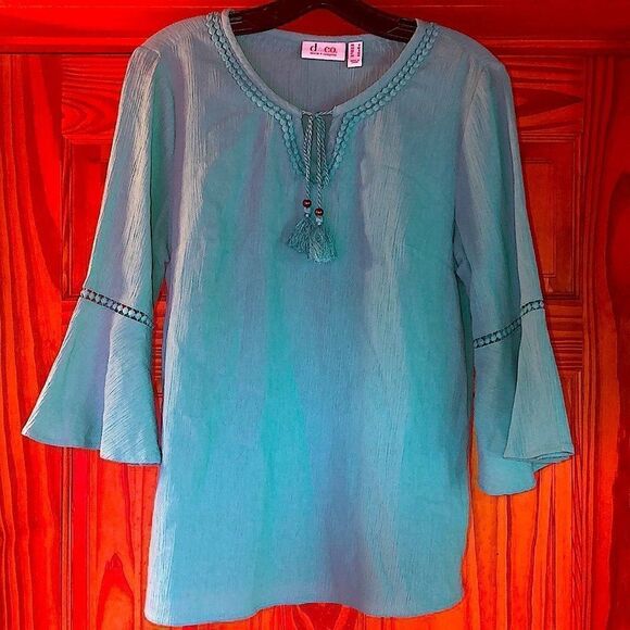 NWOT Womens Small Denim & Co Boho Style Blouse - Picture 1 of 7